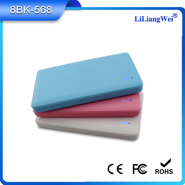 Leather Polymer Power Bank With 8000mah