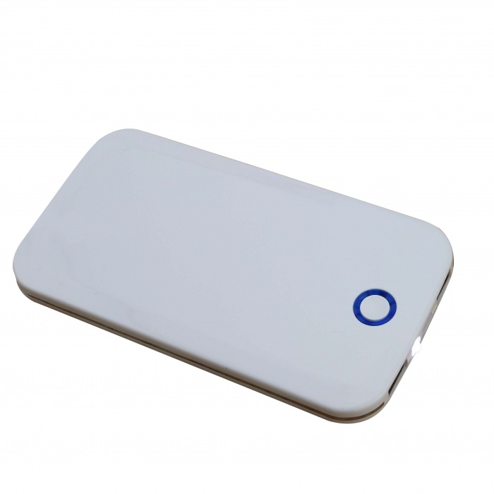 White Polymer Power bank 7000mAh With LED Light   (8BK-726)